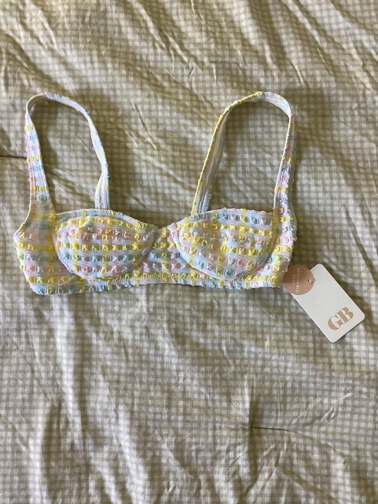 Gianni Bini Other - Gianni Bini Pastel Striped Seersucker bathing suitsBra - Yellow, Pink, Blue, Cre